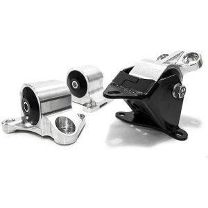 Honda Civic Engine Mount Kit - Innovative Mounts - Aluminum 95A Bushings - Silver - `96-`00